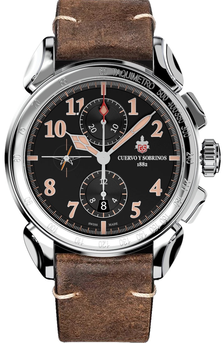 Cuervo y Sobrinos Chronograph Emilio Carranza Watch 3201.1EC Image 1