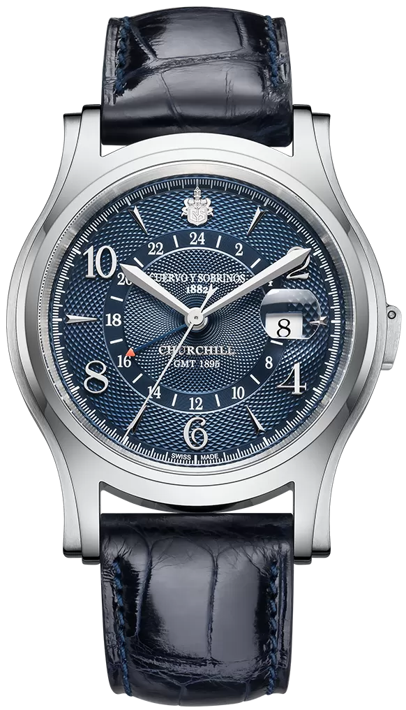 Cuervo y Sobrinos Churchill 1895 GMT Watch 2811.1GMTB Image 1