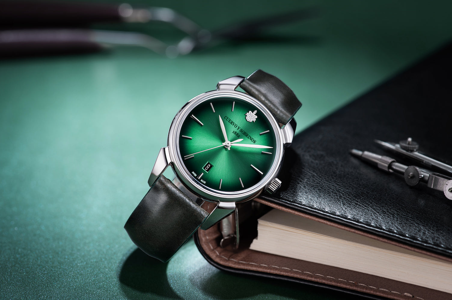 Cuervo y Sobrinos Historiador Asturias Green Watch 3195.1ASV Image 6