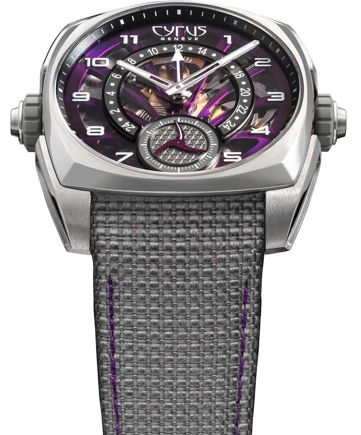 Cyrus Klepcys GMT Titanium Royal Purple Cordura Watch 539.507.TT.D Image 2