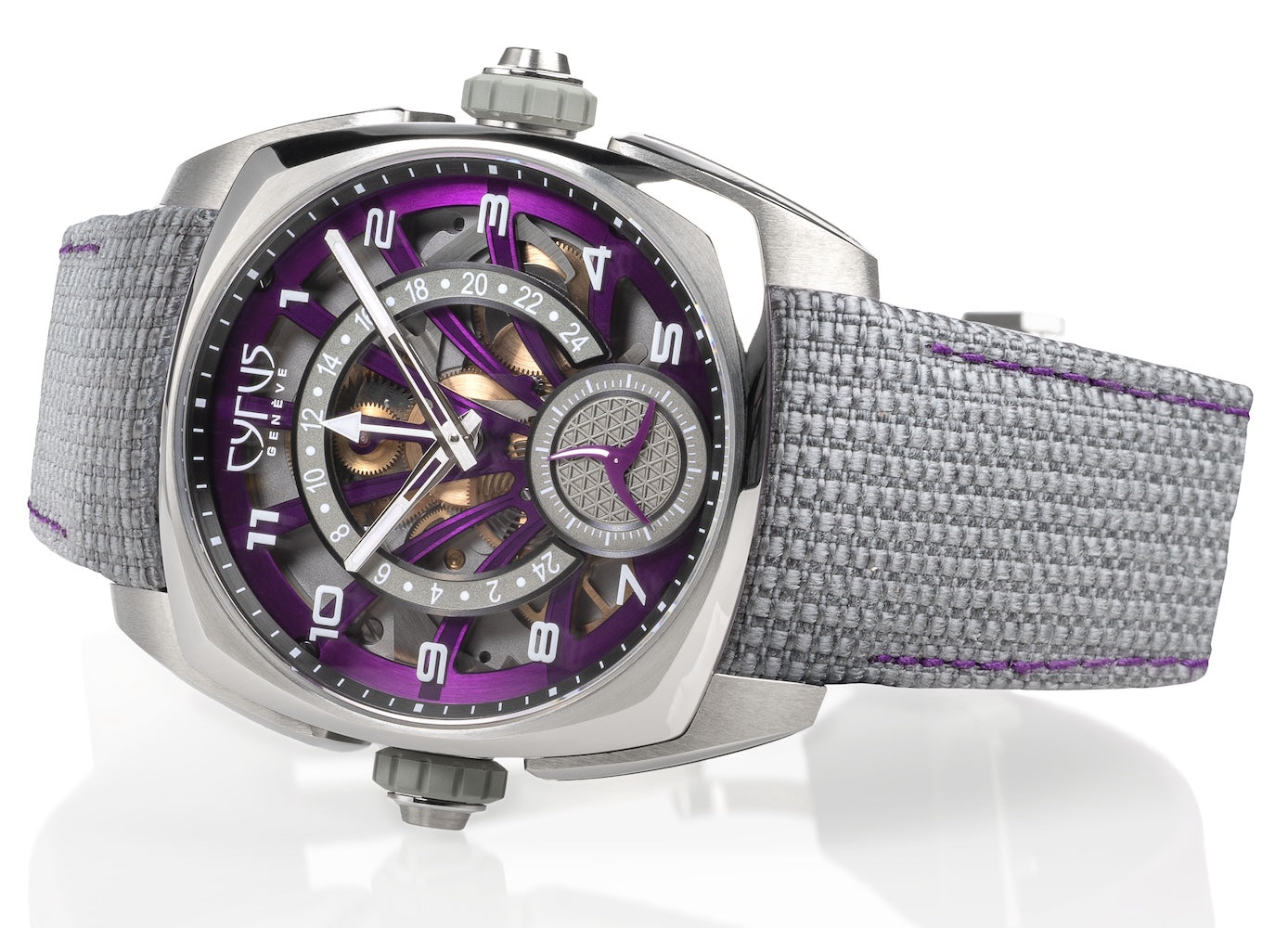 Cyrus Klepcys GMT Titanium Royal Purple Cordura Watch 539.507.TT.D Image 3