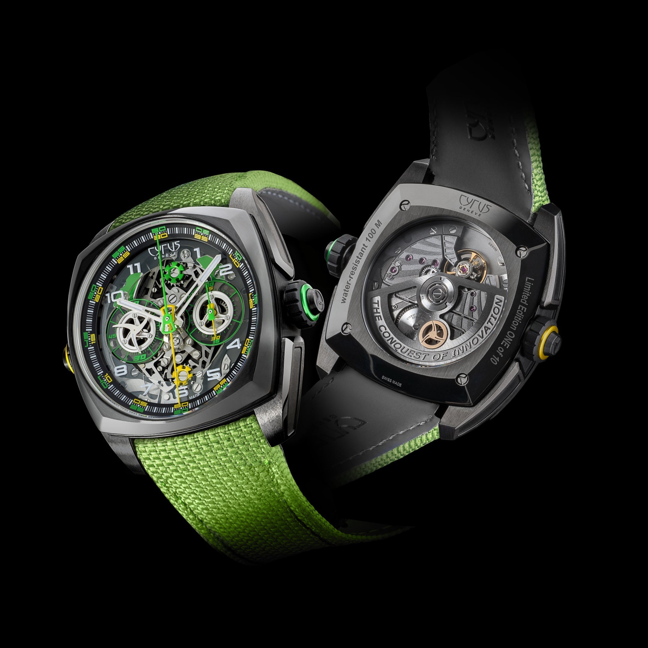 Cyrus Watch Klepcys DICE Lime DLC Titanium Limited Edition 539.508.DD.B Image 2