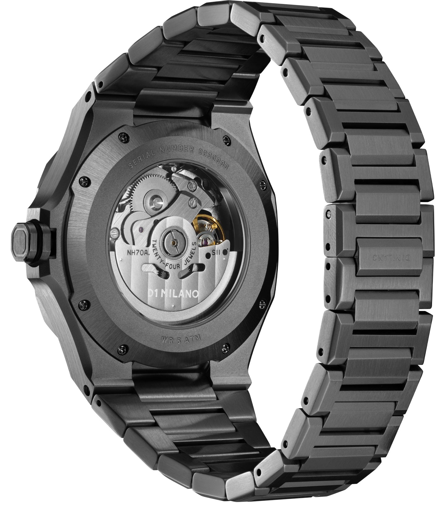 D1 Milano Skeleton Gun Metal Watch D1-SKBJ11 Image 2