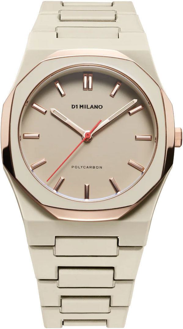 D1 Milano Watch Polycarbon Taupe Mesh PCBJ36 Image 1