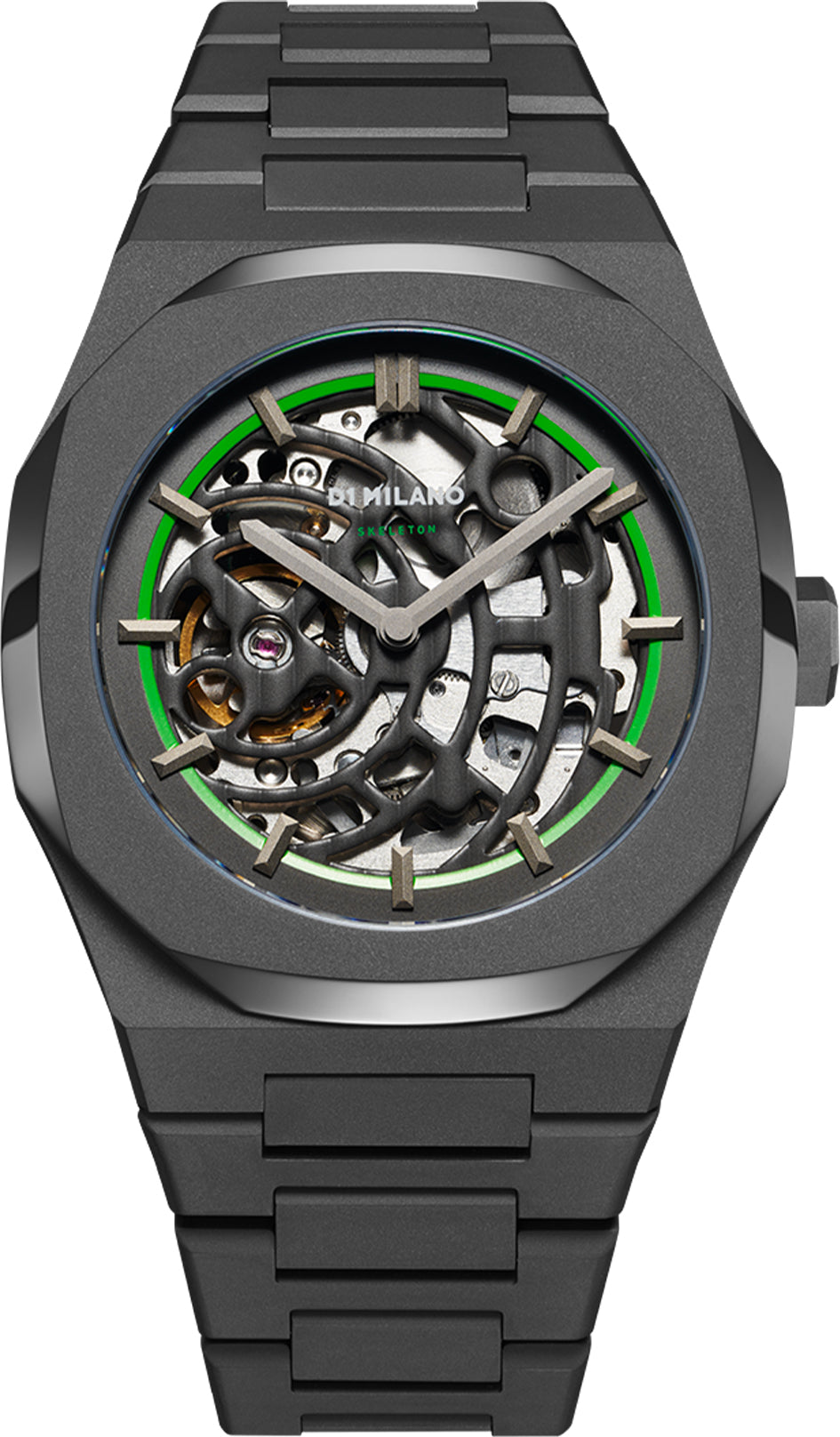 D1 Milano Watch Skeleton Sandblast Green Bracelet D SKBJ07 Image 1