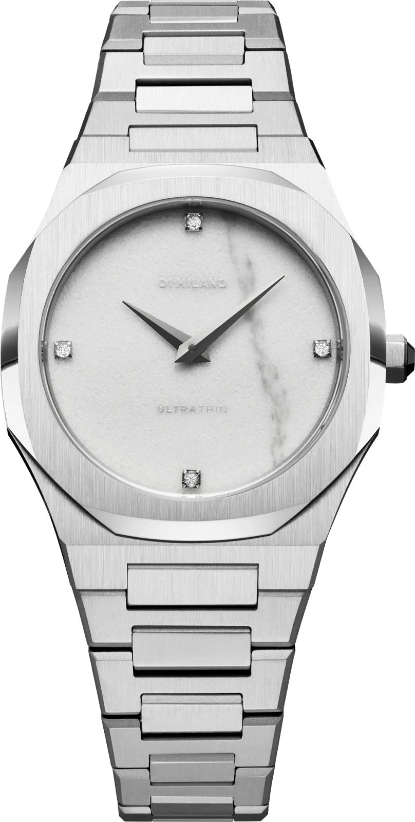 D1 Milano Watch Ultra Thin Marble Silver D1-UTBL13 Image 1