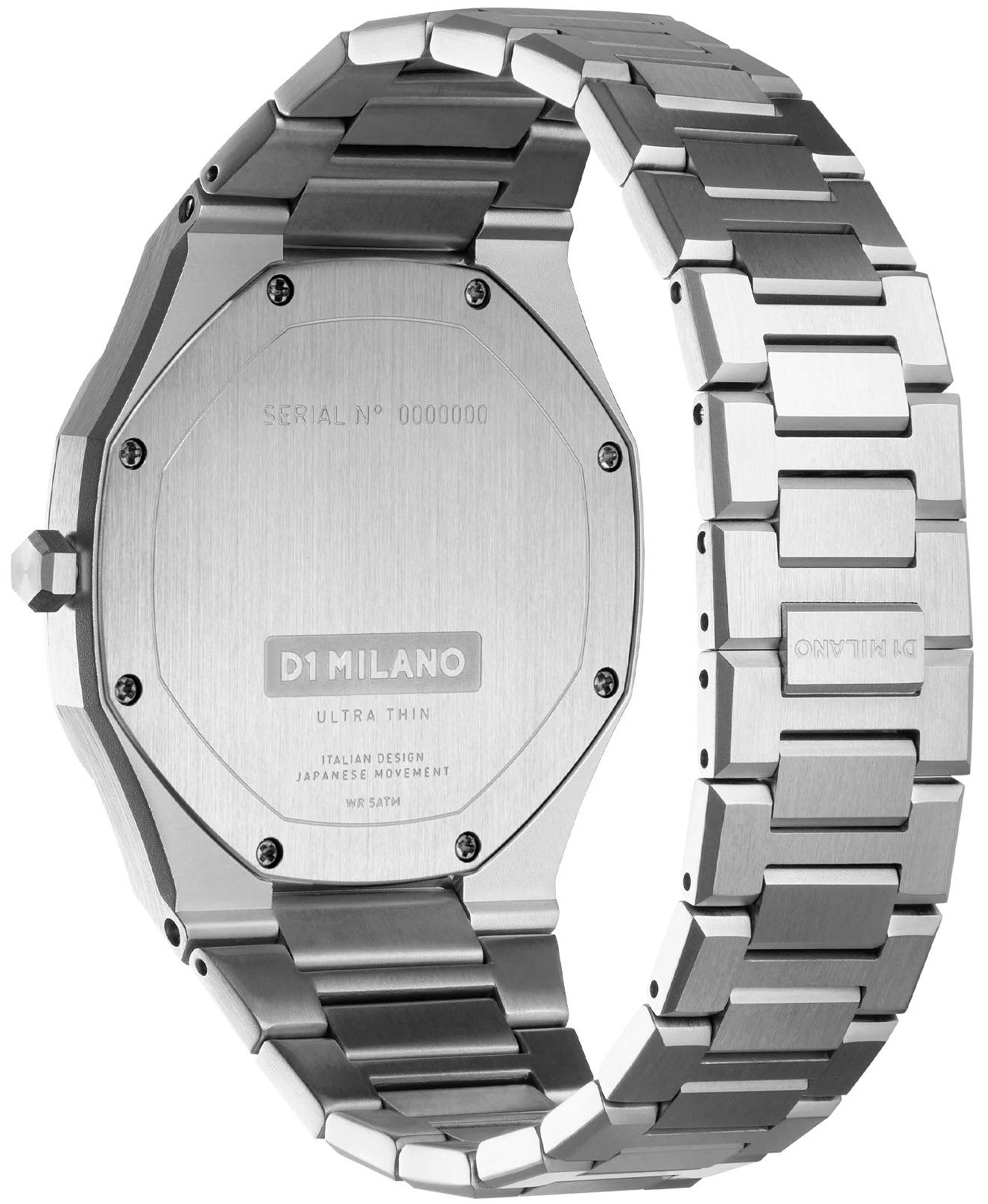 D1 Milano Watch Ultra Thin Marble Silver D1-UTBL13 Image 4