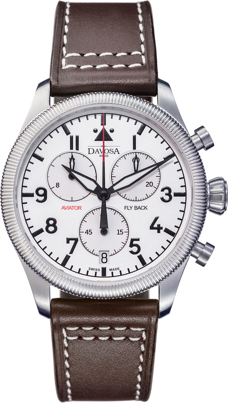 Davosa Aviator Quartz Chronograph Silver Watch 16249915 Image 1