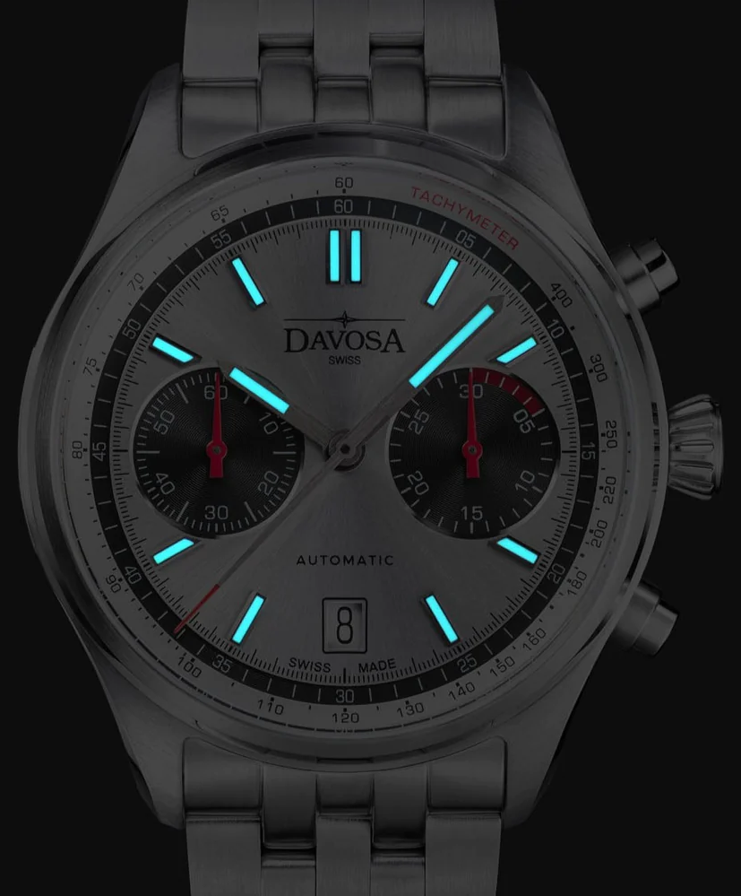 Davosa Newton Pilot Rally Silver Bracelet Limited Edition Watch 16153610 Image 2