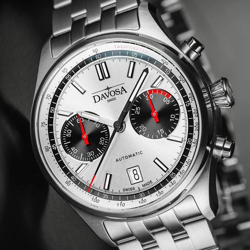 Davosa Newton Pilot Rally Silver Bracelet Limited Edition Watch 16153610 Image 3