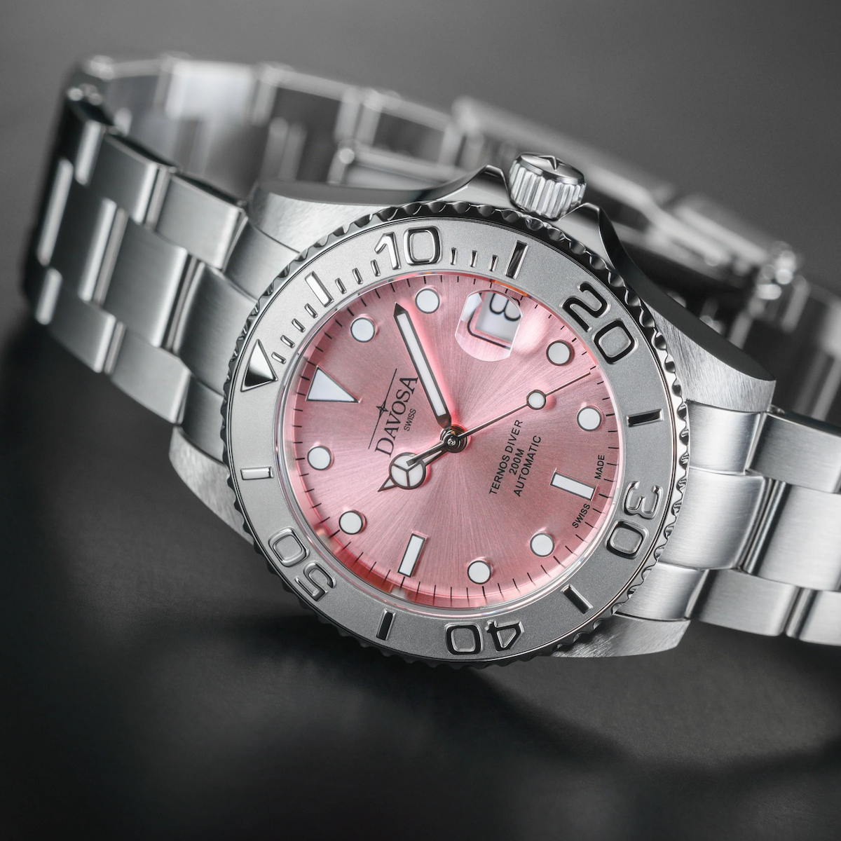 Davosa Ternos Medium California Automatic Pink Ladies Watch 16619960 Image 6