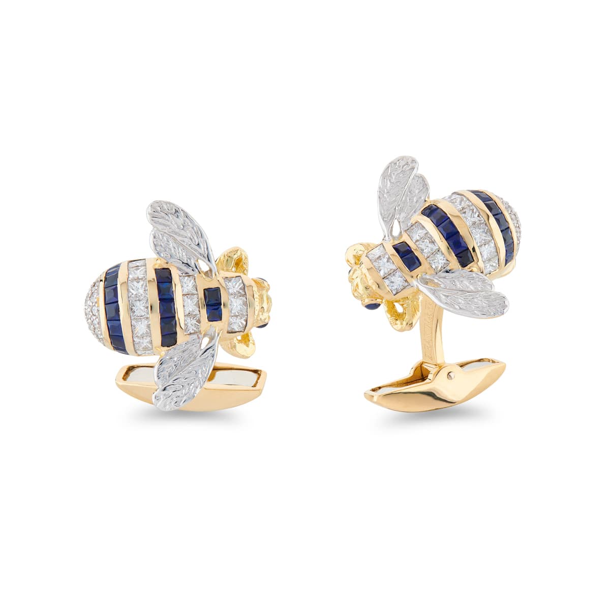 Deakin & Francis Cufflinks 18ct Yellow Gold Sapphire and Diamond Bumble Bee C1567F0002 Image 1