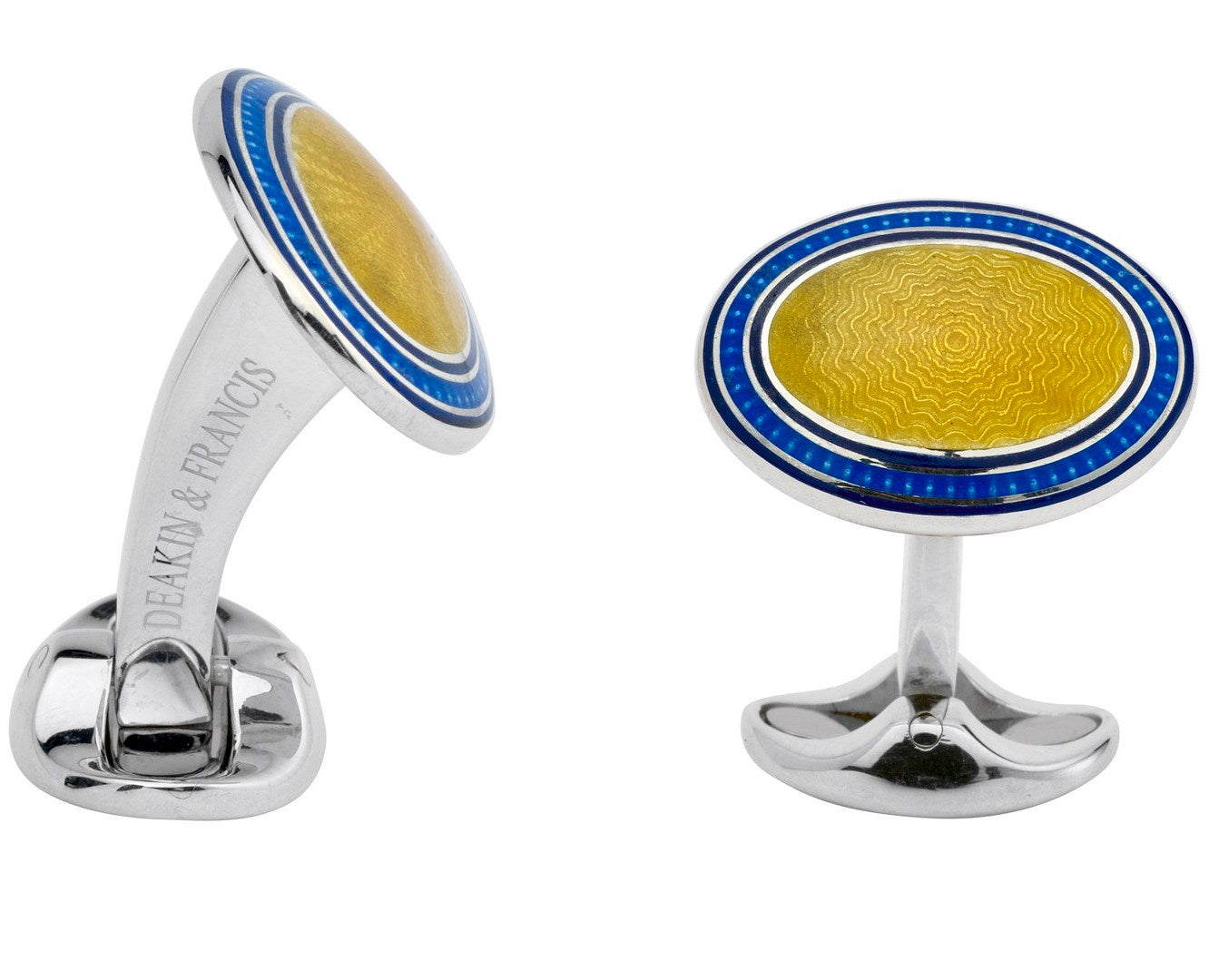 Deakin & Francis Cufflinks Sterling Silver Blue Yellow Enamel C0194S01020110 Image 1