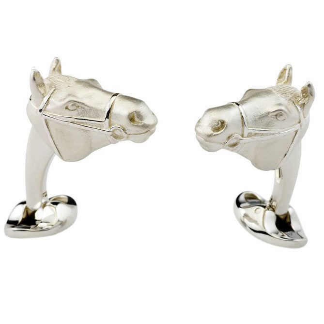 Deakin & Francis Cufflinks Sterling Silver Horse Head Cufflinks C1490X0001 Image 1