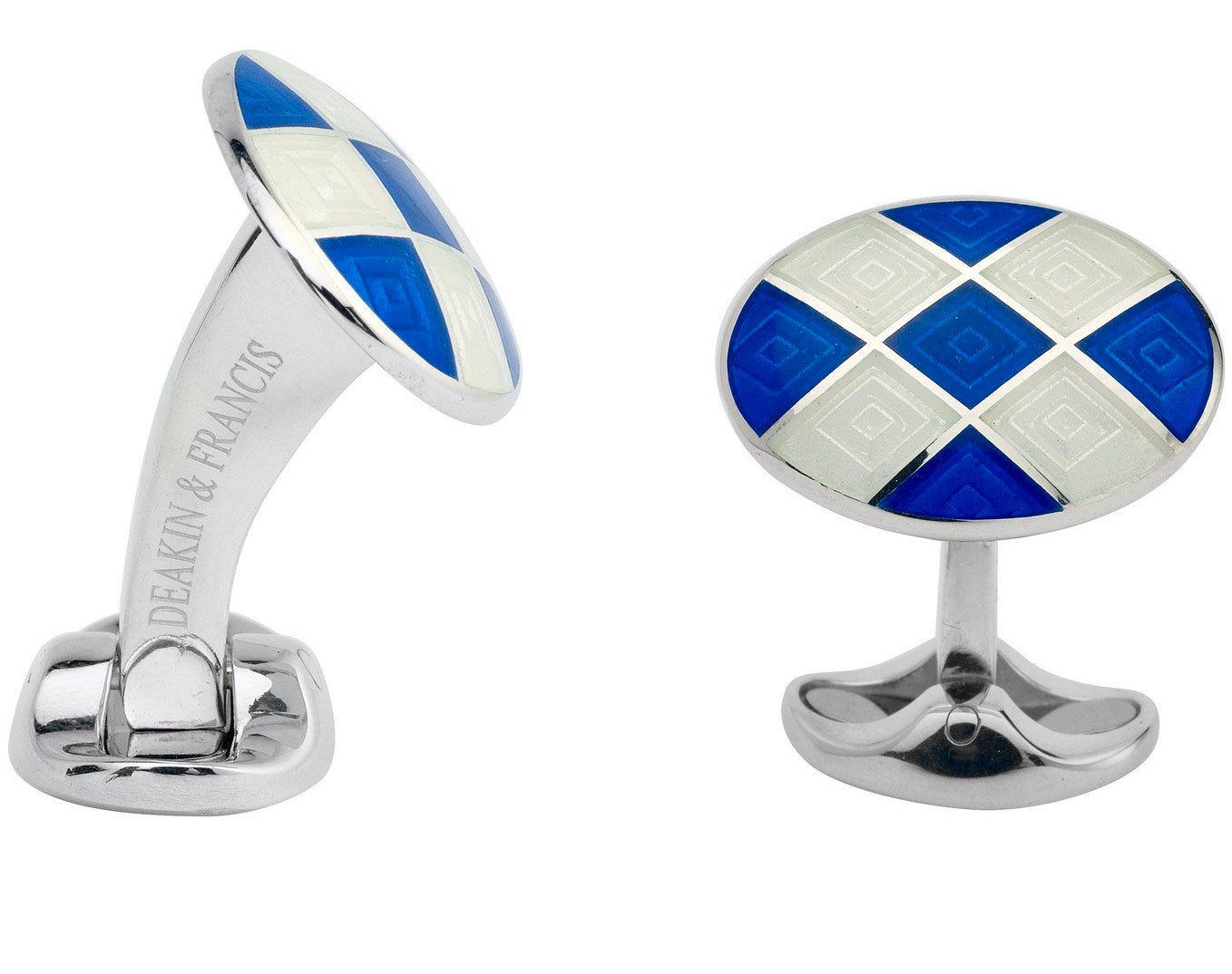 Deakin & Francis Cufflinks Sterling Silver Royal Blue Enamel C0213S0216 Image 1