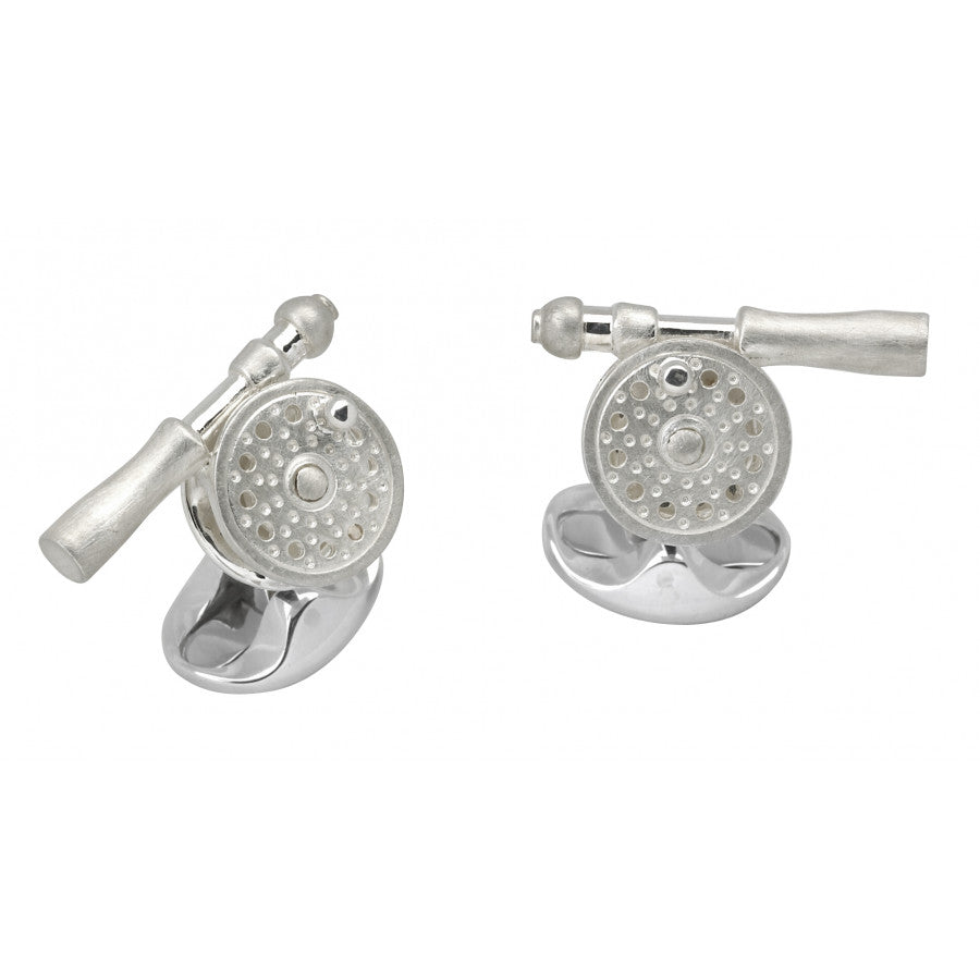 Deakin & Francis Sterling Silver Fly Fishing Reel Cufflinks C0608X0001 Image 1
