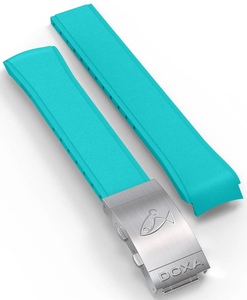Doxa Strap SUB 300 Rubber Turquoise With Folding Clasp 821.10.25-RUBBB Image 1