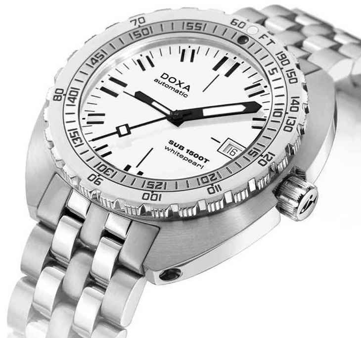 Doxa SUB 1500T Whitepearl Bracelet Watch 883.10.011.10 Image 3