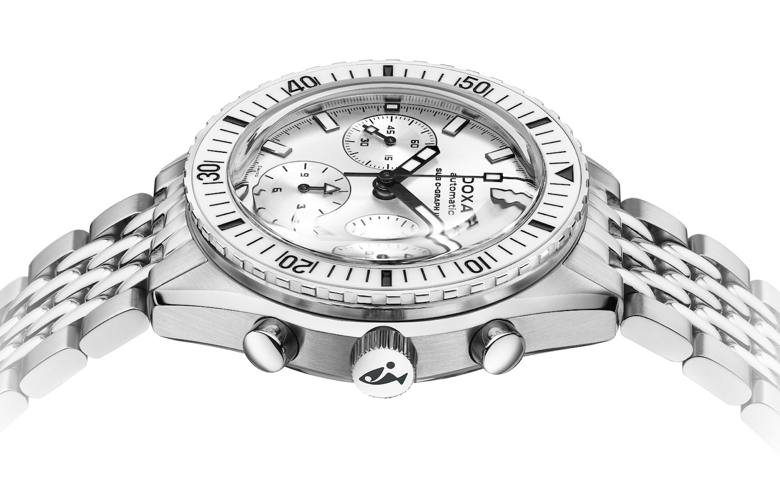 Doxa Sub 200 C-Graph II Whitepearl Bracelet Watch 797.10.011W.10 Image 3