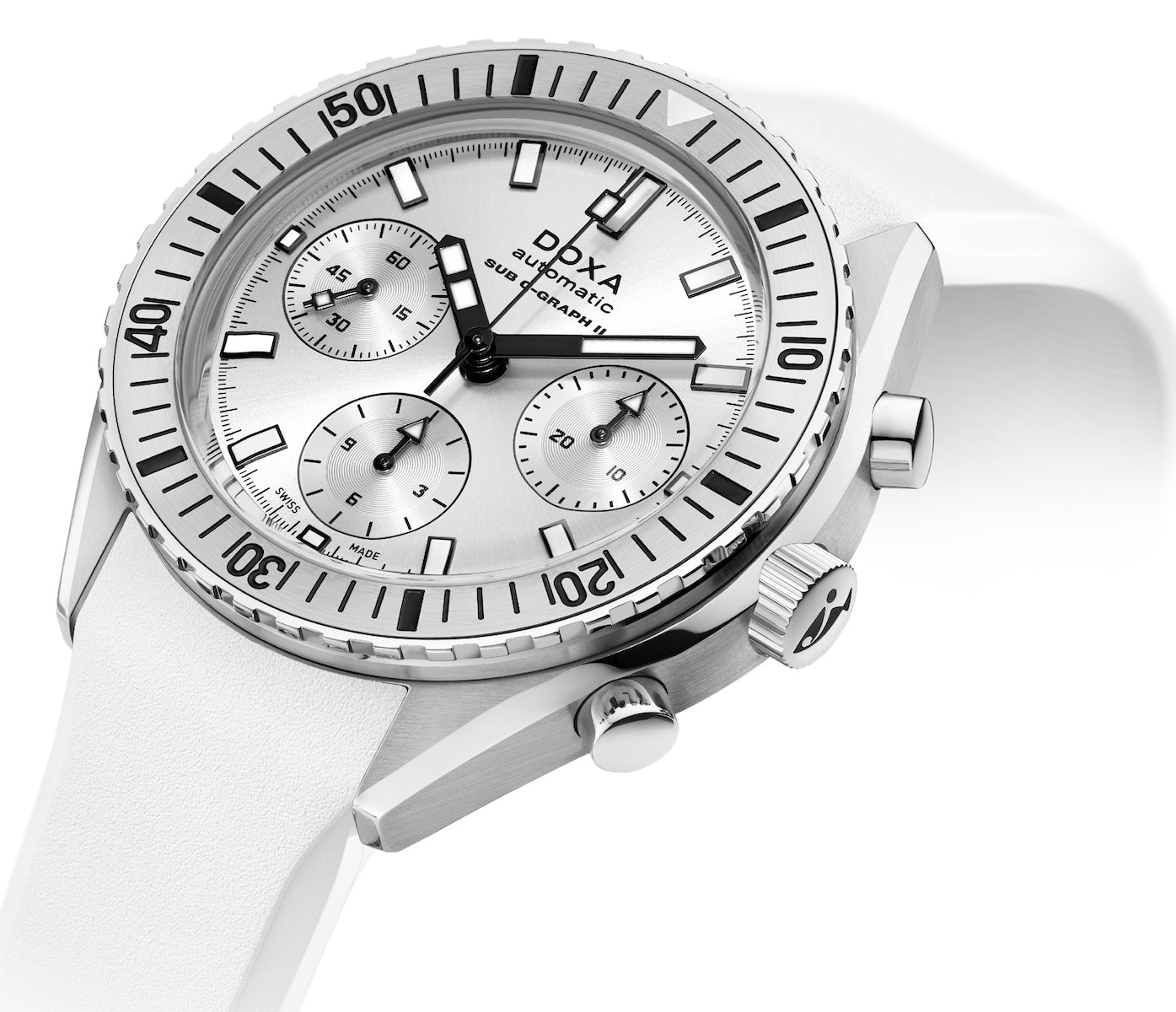 Doxa Sub 200 C-Graph II Whitepearl Rubber Watch 797.10.011.23 Image 2