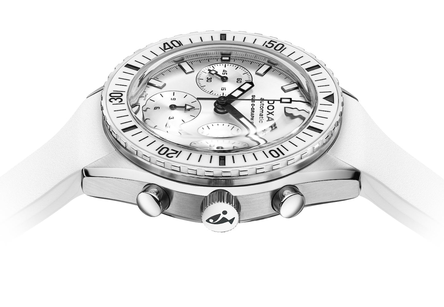 Doxa Sub 200 C-Graph II Whitepearl Rubber Watch 797.10.011W.23 Image 3
