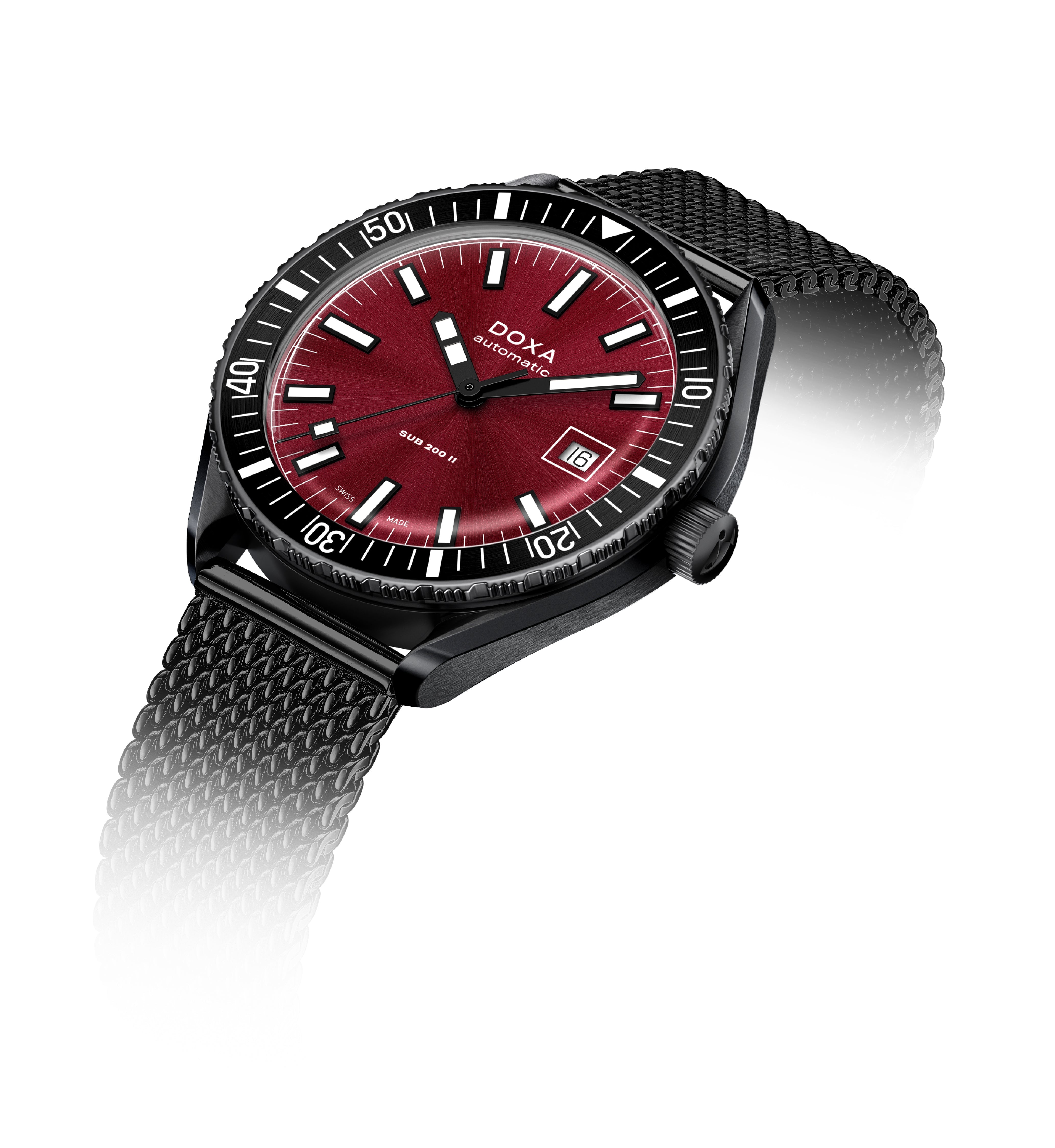 Doxa Sub 200 II Redcoral DLC Bracelet Watch DXA-320 Image 2