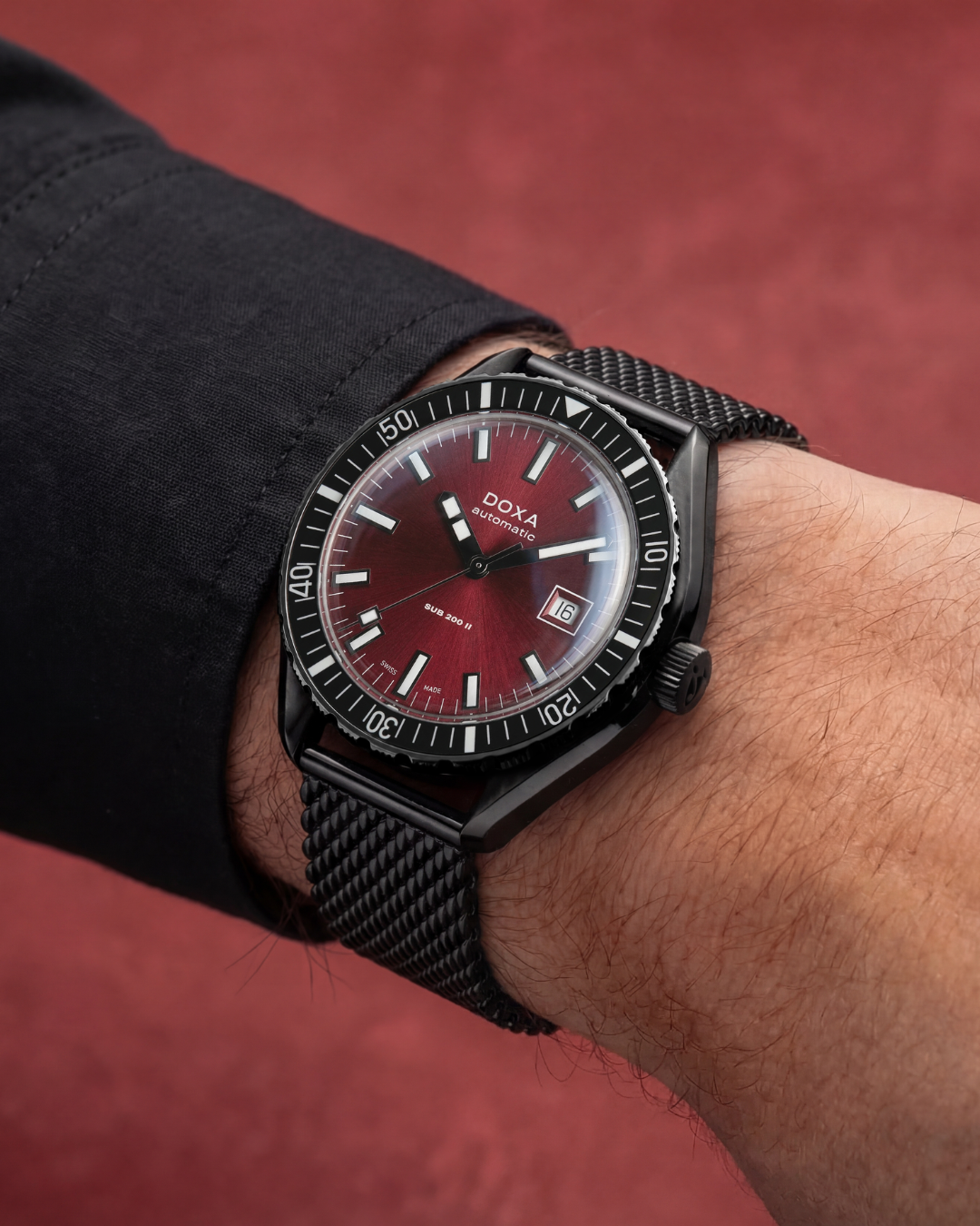 Doxa Sub 200 II Redcoral DLC Bracelet Watch DXA-320 Image 5