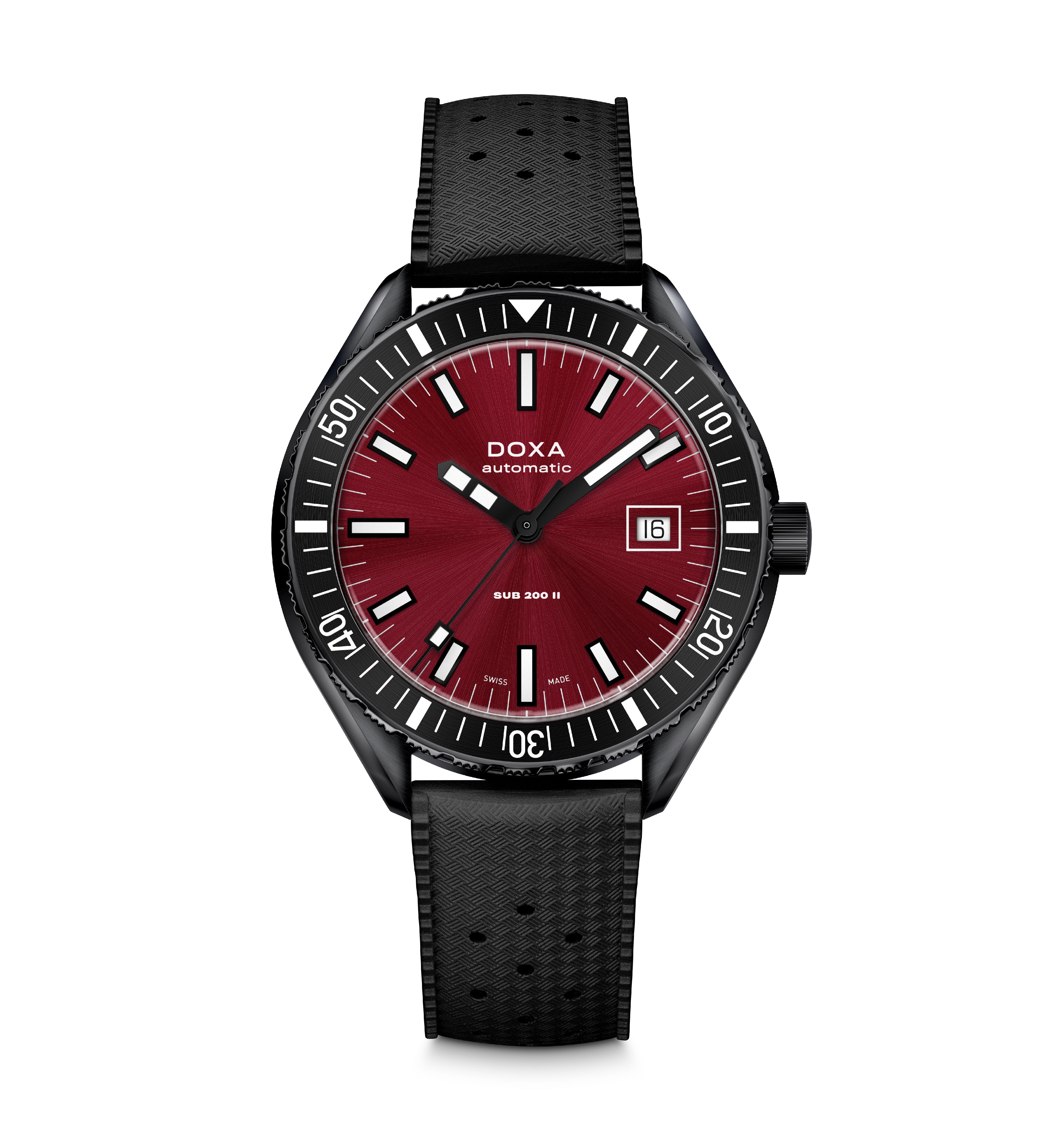 Doxa Sub 200 II Redcoral DLC Rubber Watch DXA-321 Image 1