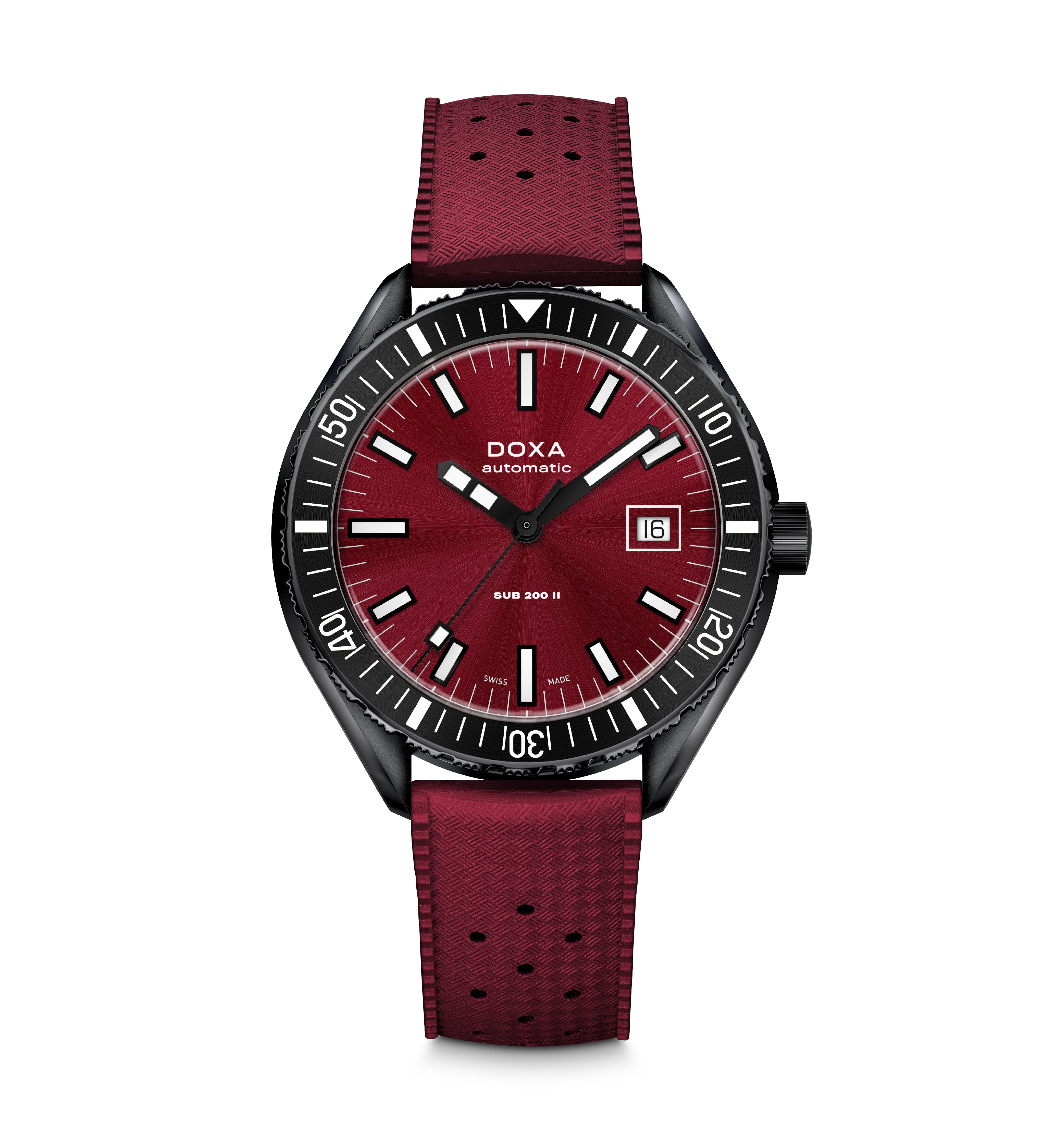 Doxa Sub 200 II Redcoral DLC Rubber Watch DXA-322 Image 1