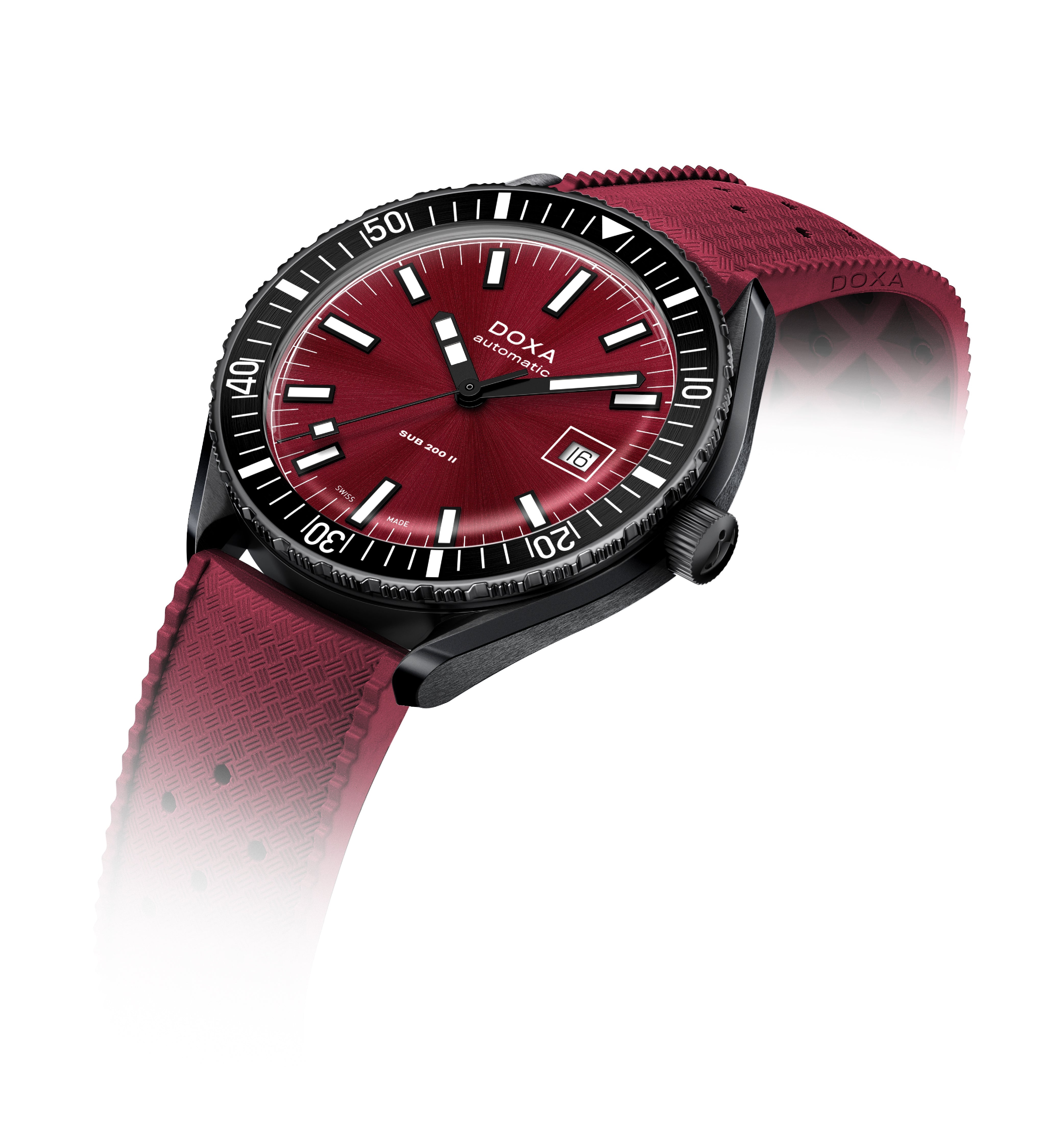 Doxa Sub 200 II Redcoral DLC Rubber Watch DXA-322 Image 2