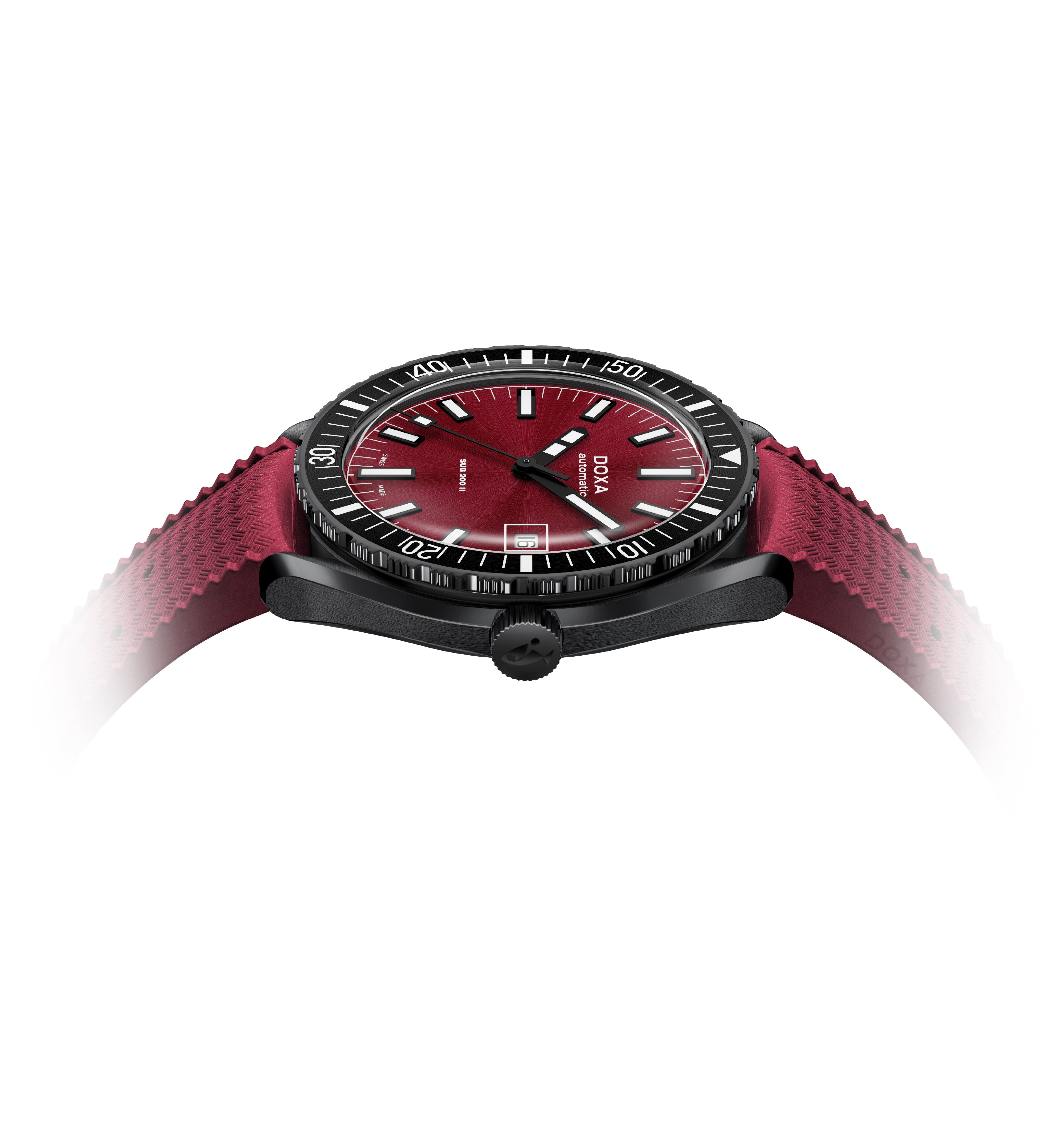Doxa Sub 200 II Redcoral DLC Rubber Watch DXA-322 Image 3