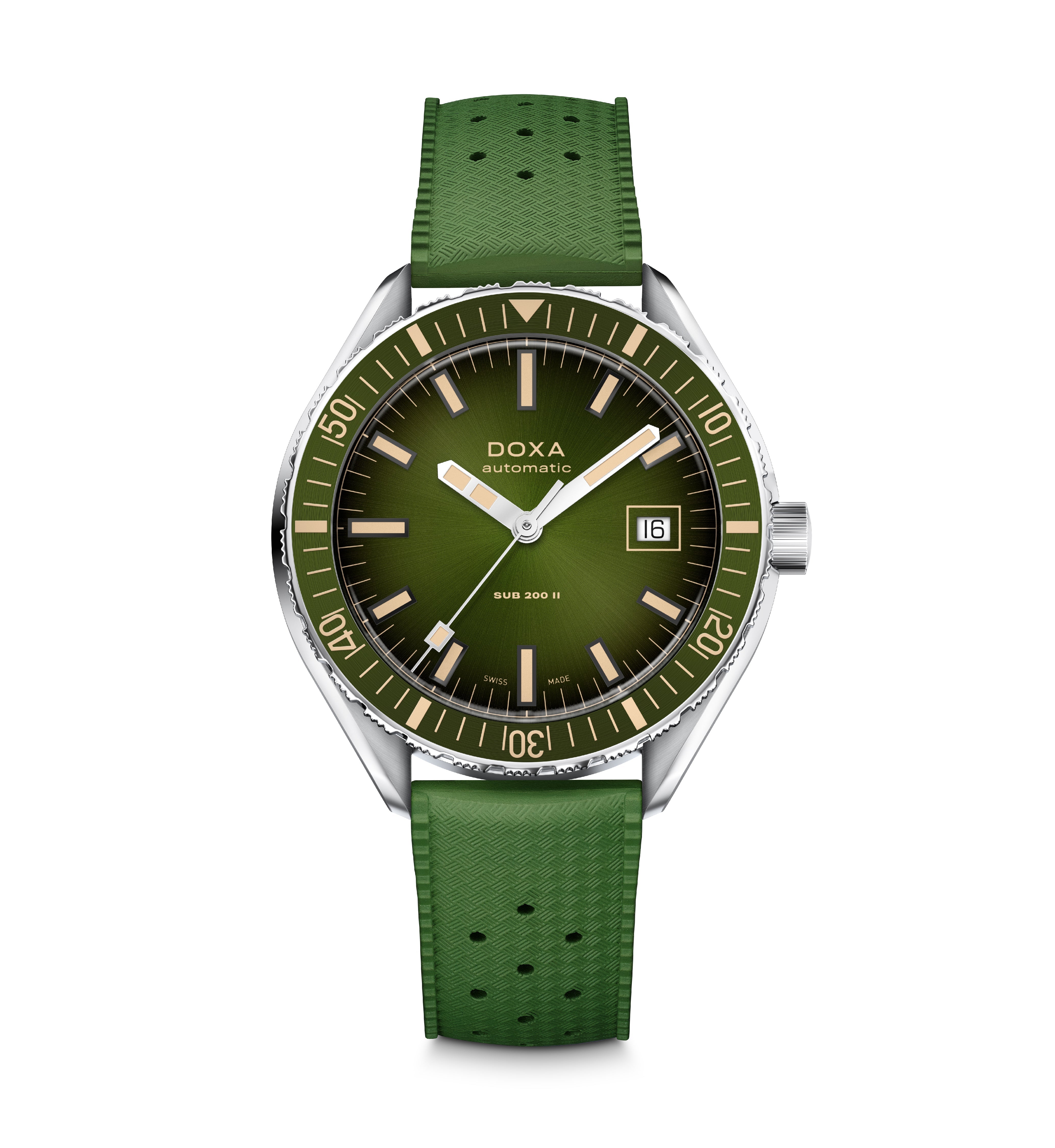Doxa Sub 200 II Sea Emerald Rubber Watch DXA-332 Image 1