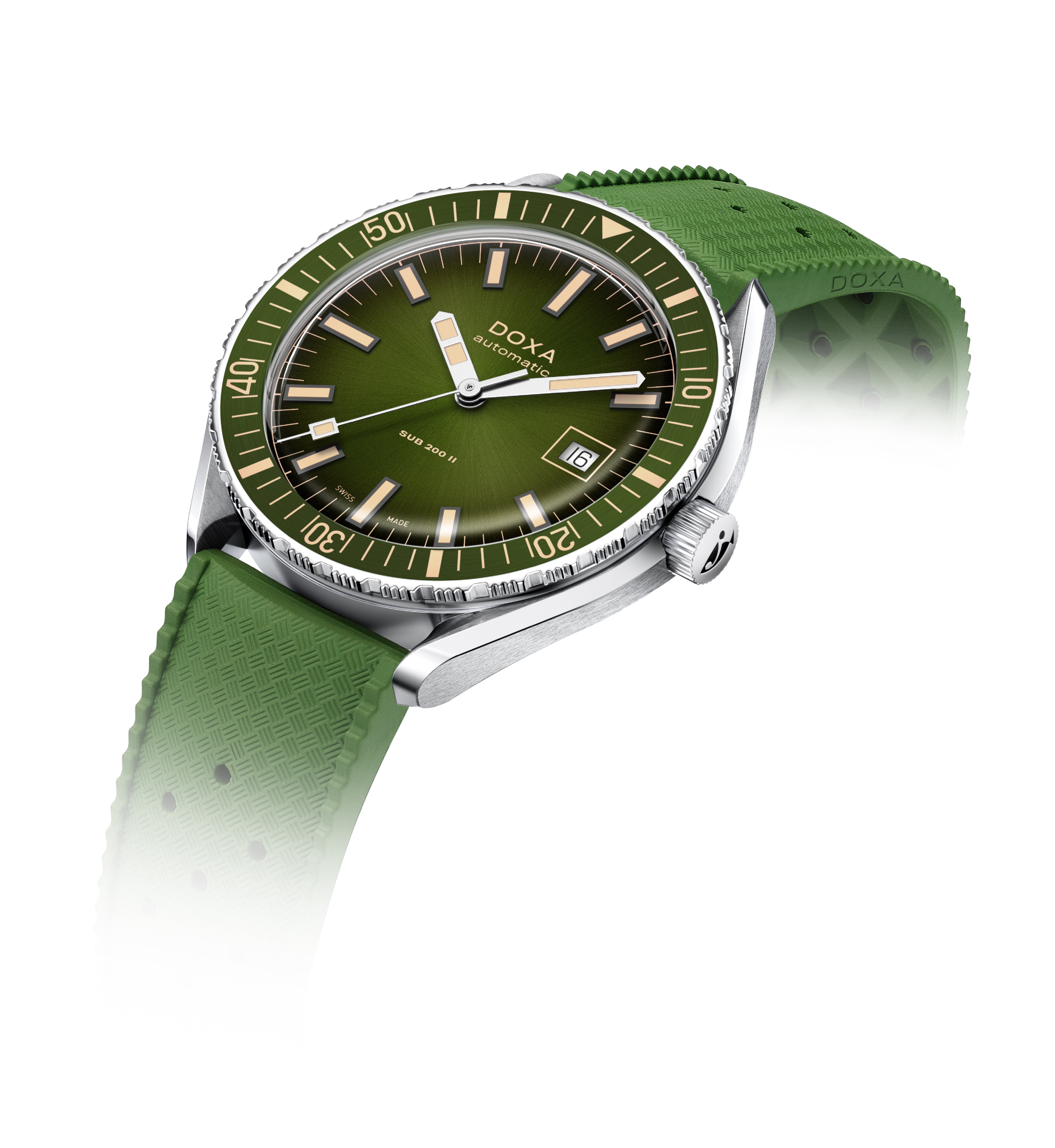 Doxa Sub 200 II Sea Emerald Rubber Watch DXA-332 Image 2