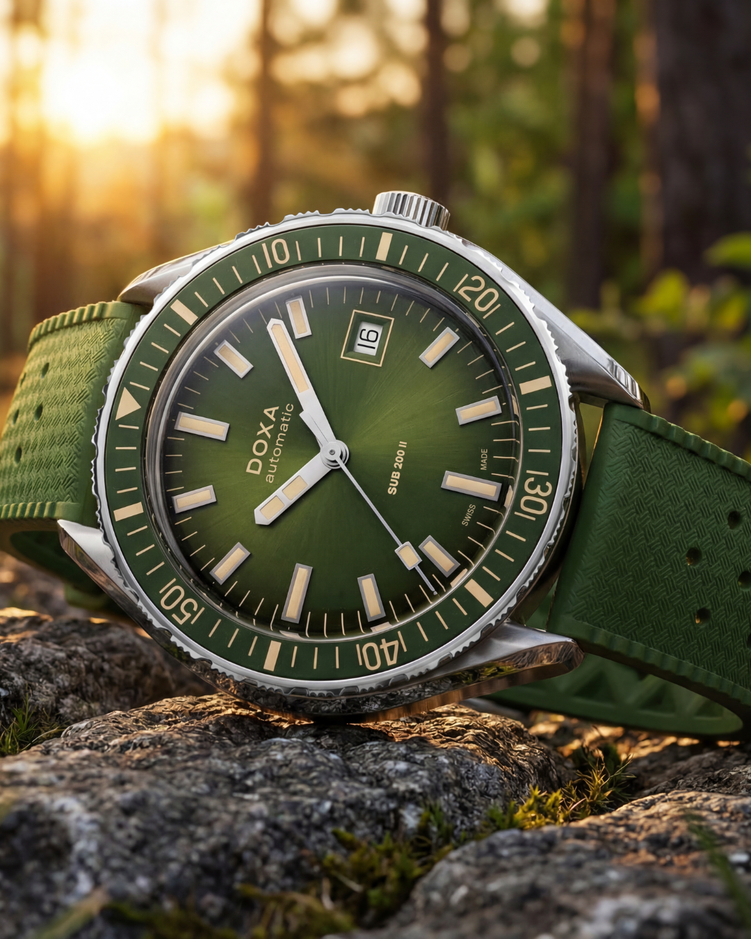 Doxa Sub 200 II Sea Emerald Rubber Watch DXA-332 Image 5