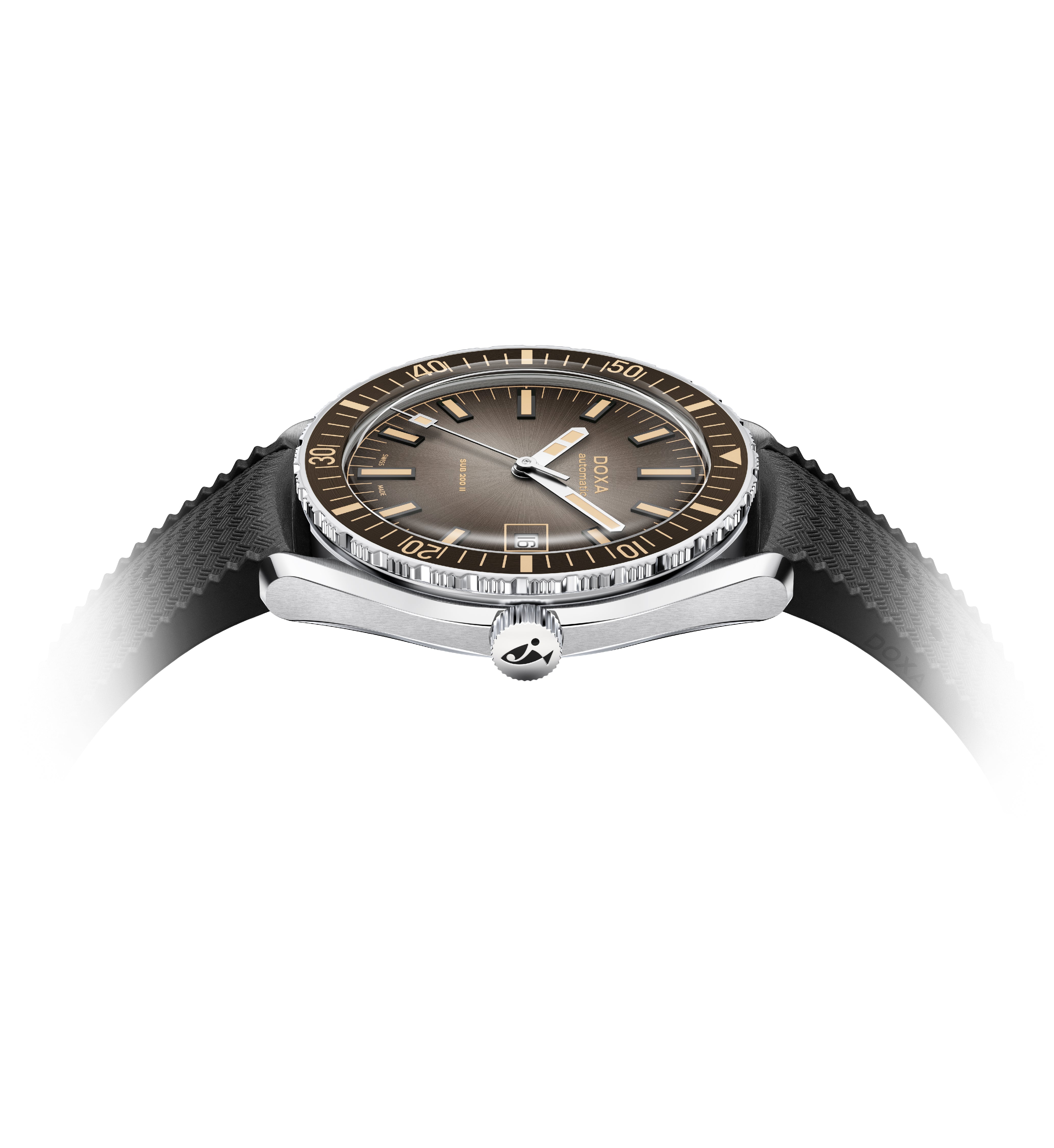 Doxa Sub 200 II Sharkhunter Vintage Grey Rubber Watch DXA-326 Image 3