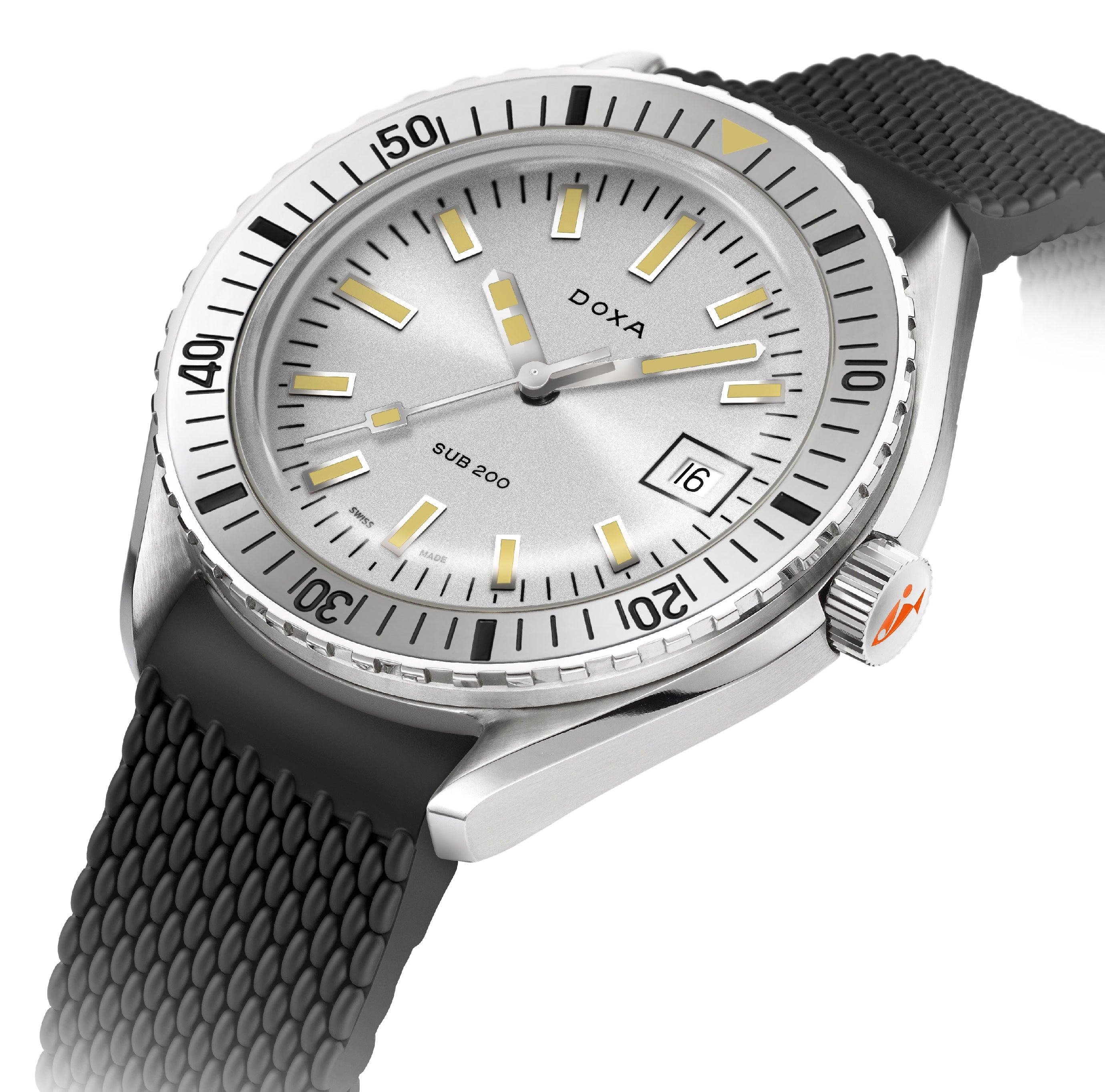 Doxa Sub 200 Searambler Black Rubber Watch 796.10.021.20 Image 2