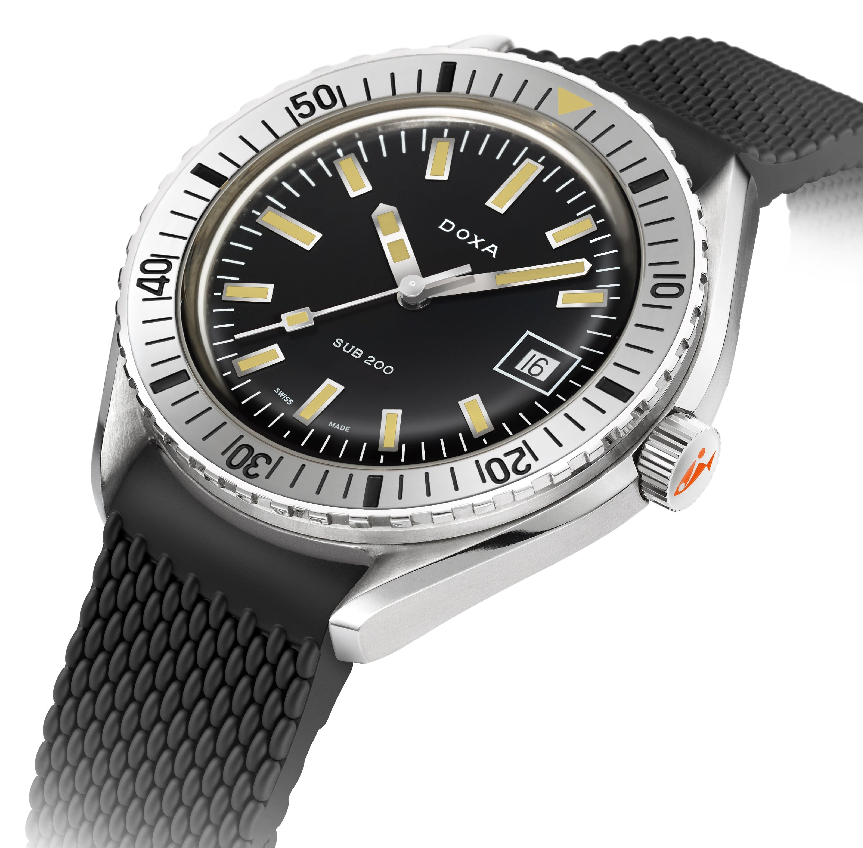Doxa Sub 200 Sharkhunter Black Rubber Watch 796.10.101.20 Image 3