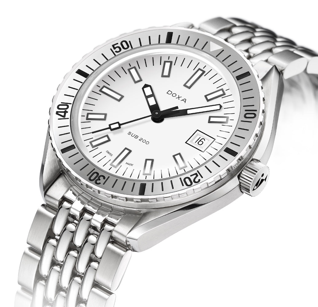 Doxa Sub 200 Whitepearl Stainless Steel Bracelet Watch 796.10.011.10 Image 2