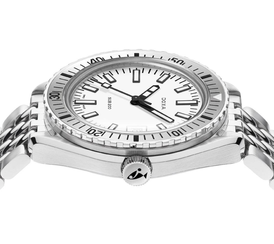 Doxa Sub 200 Whitepearl Stainless Steel Bracelet Watch 796.10.011.10 Image 3