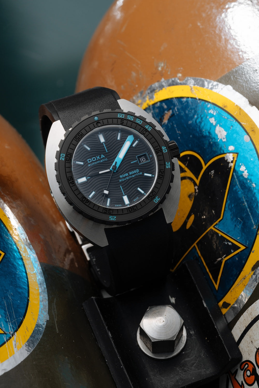 Doxa SUB 300 Beta Ceramic Steel Aquamarine Rubber Black Watch 830.10.241.20 Image 6