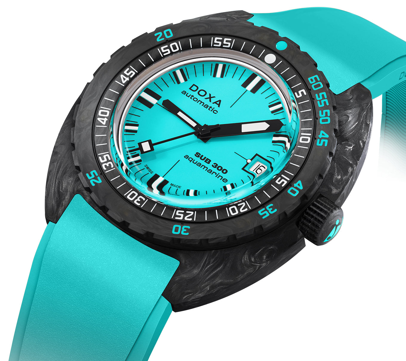 Doxa SUB 300 Carbon COSC Aquamarine Rubber Watch 822.70.241.25 Image 2