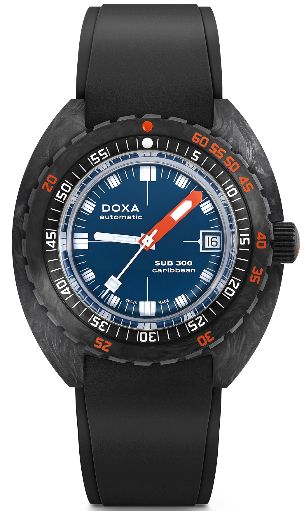 Doxa SUB 300 Carbon COSC Caribbean Rubber Watch 822.70.201.20 Image 1