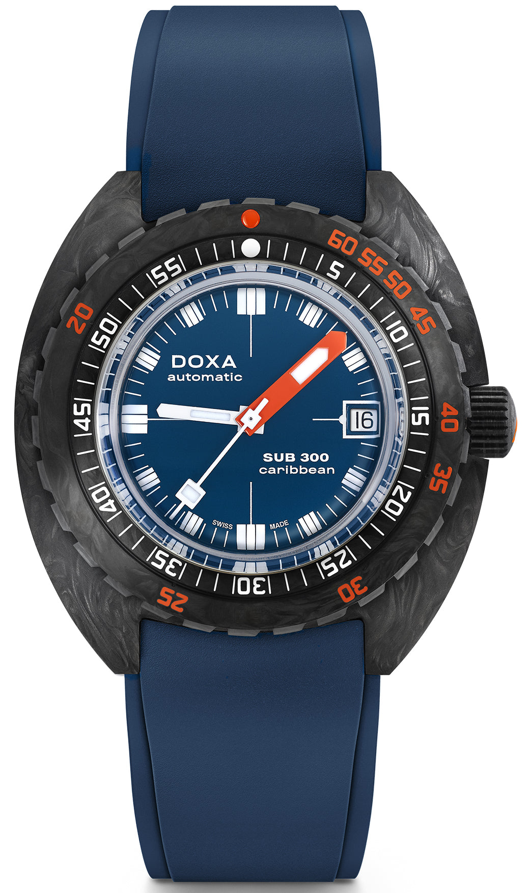 Doxa SUB 300 Carbon COSC Caribbean Rubber Watch 822.70.201.32 Image 1