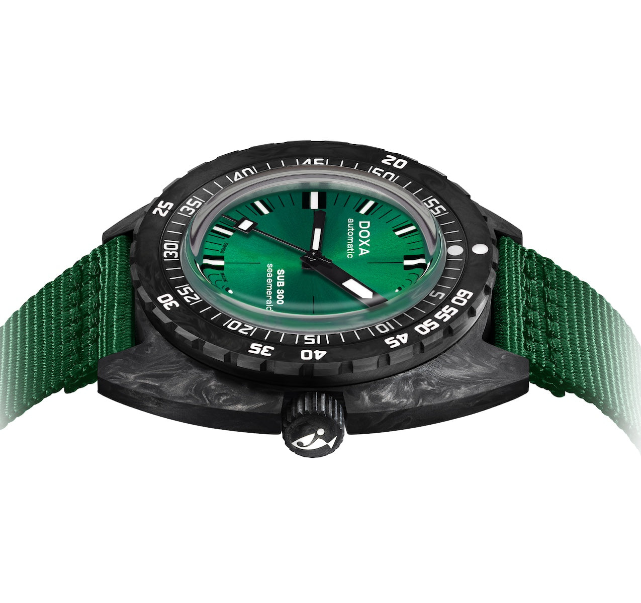 Doxa SUB 300 Carbon Sea Emerald Nato Watch 822.70.131.26-N Image 3