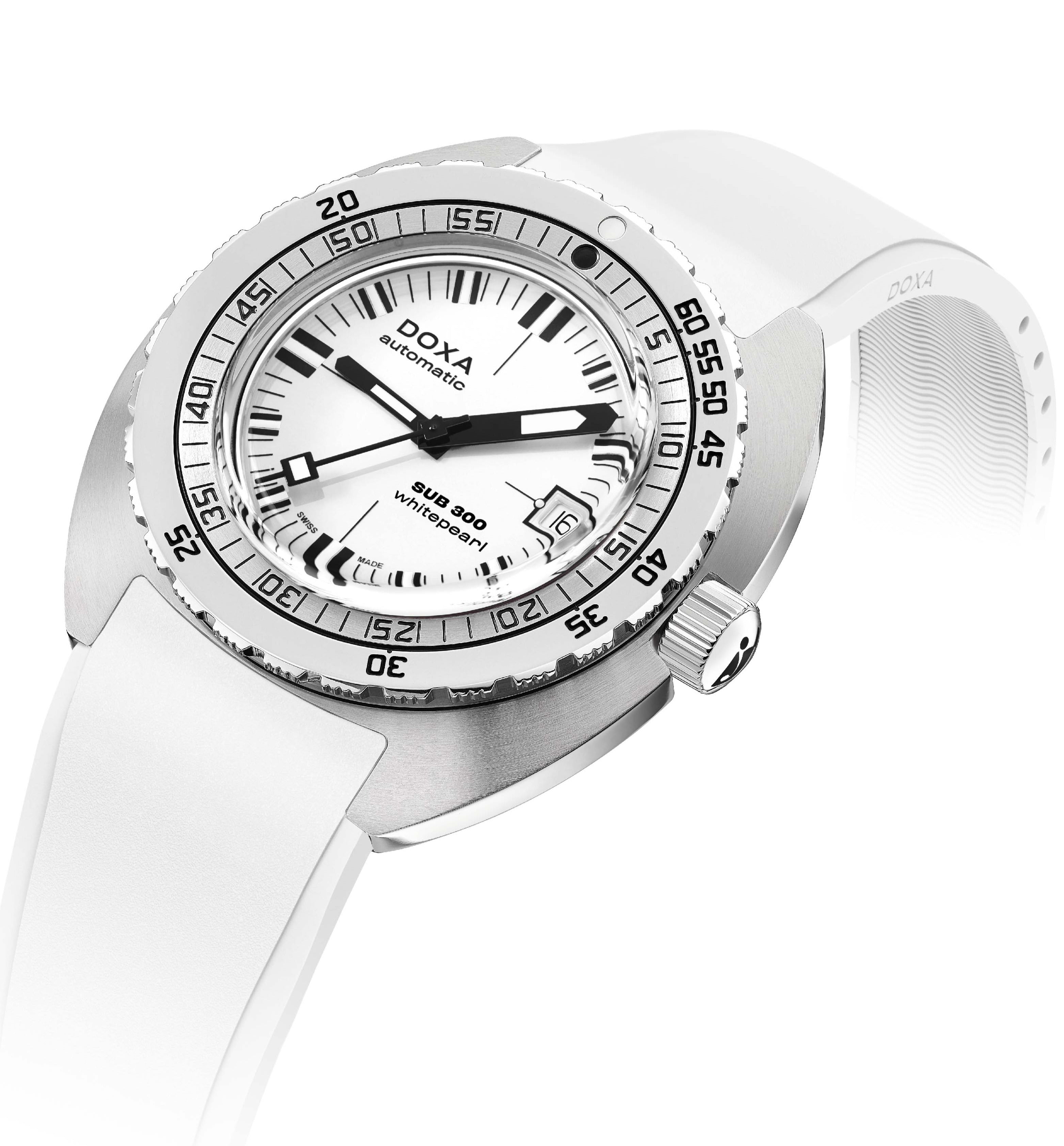 Doxa SUB 300 Whitepearl Rubber Watch 821.10.011.23 Image 2