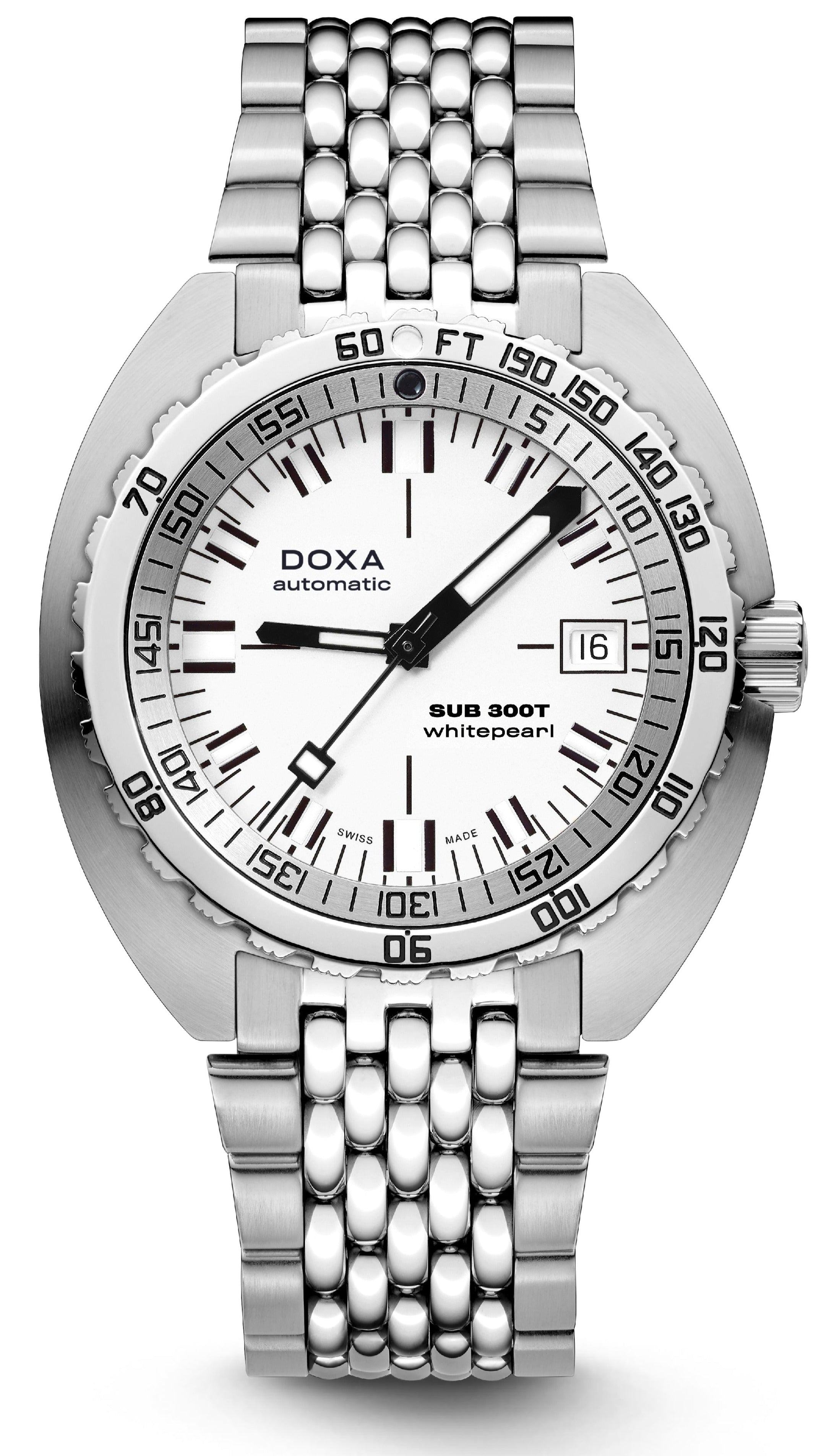 Doxa SUB 300T Whitepearl Bracelet Watch 840.10.011.10 Image 1