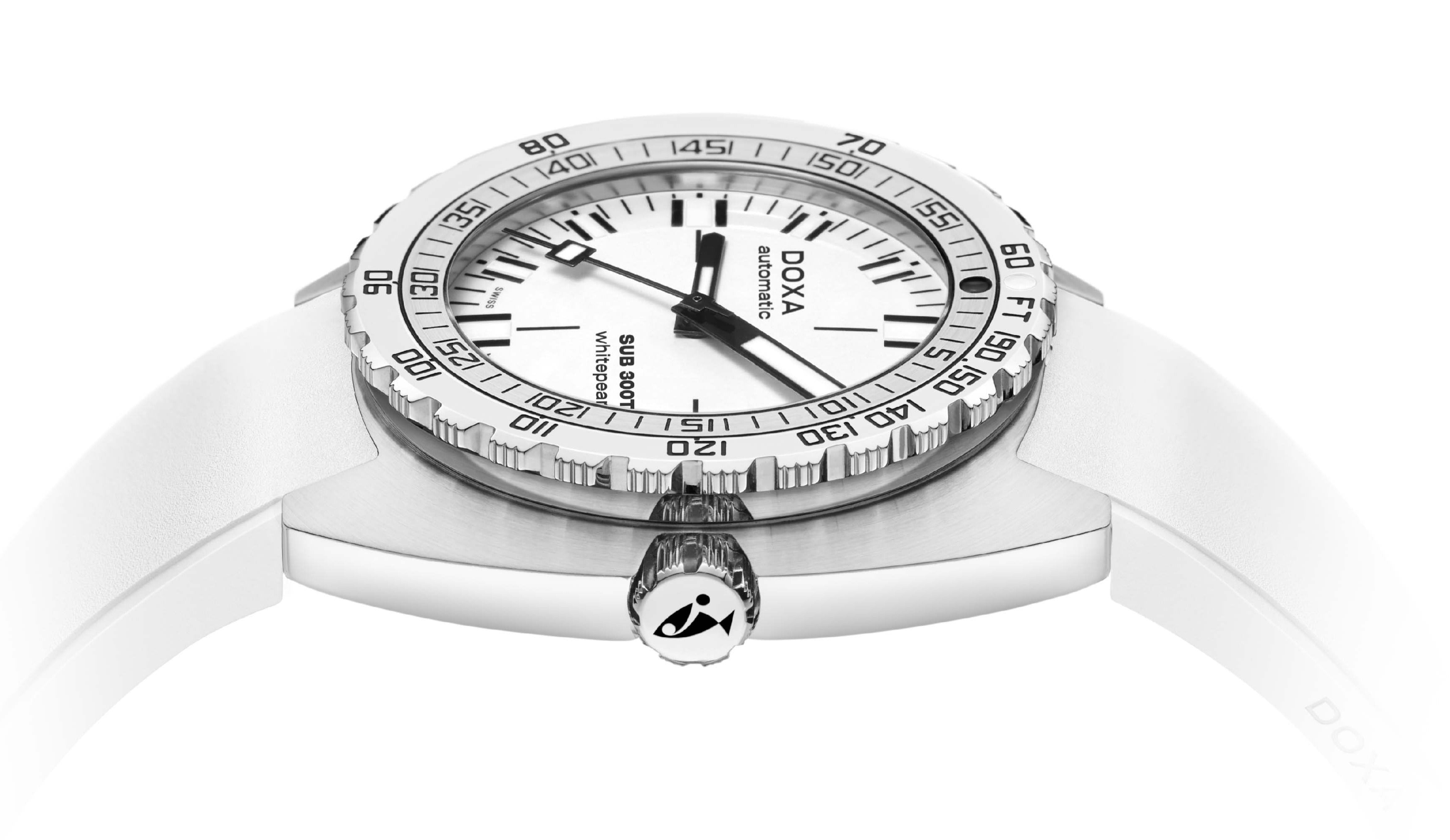 Doxa SUB 300T Whitepearl Rubber Watch 840.10.011.23 Image 3