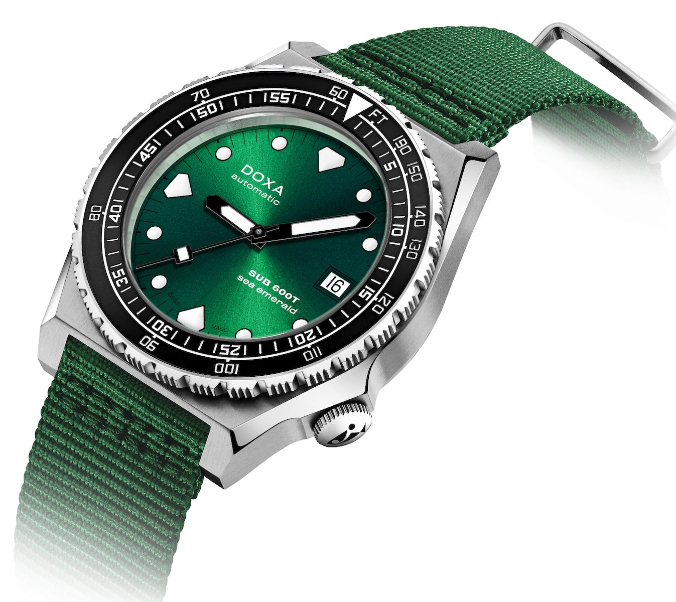 Doxa SUB 600T Sea Emerald Ceramic Nato Watch 861.10.131.26-N Image 2