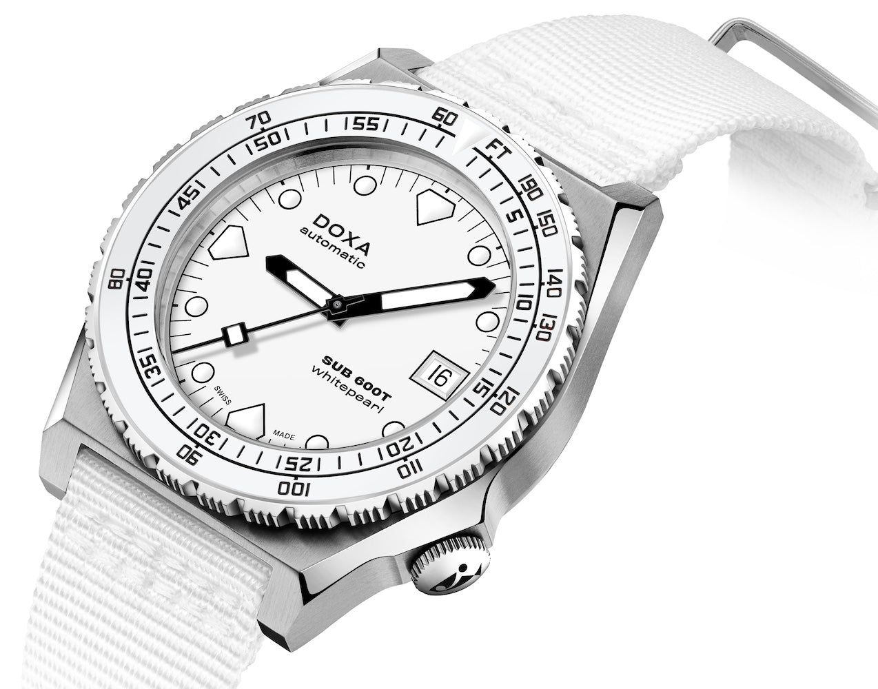 Doxa SUB 600T Whitepearl Nato Watch 861.10.011.23.N Image 2