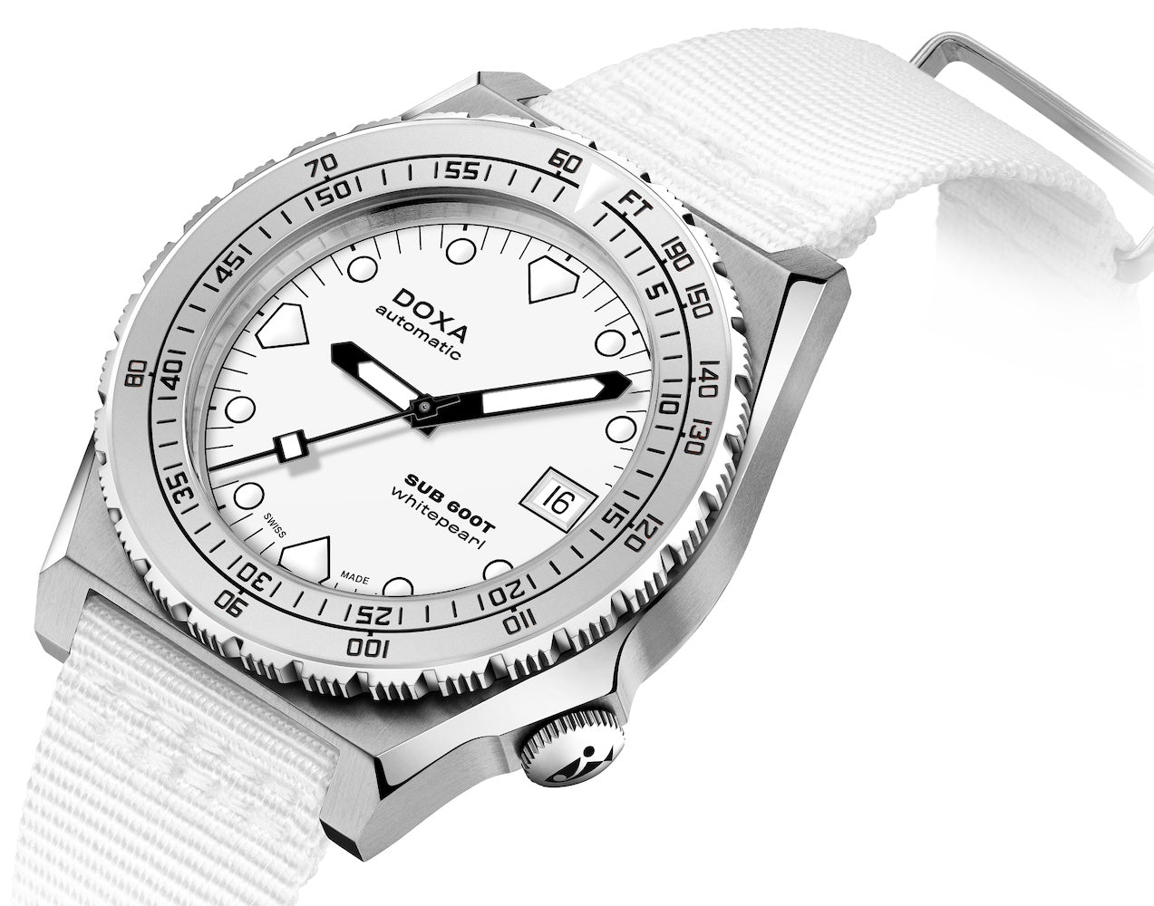 Doxa SUB 600T Whitepearl Nato Watch 862.10.011.23.N Image 2